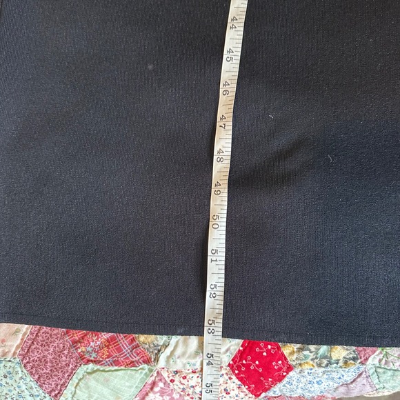 Misook Black Knit Maxi Dress Short Sleeve Scoop Neck Side Slits Size M Korea - Picture 7 of 9